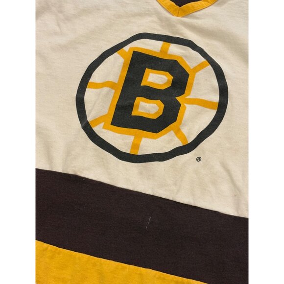 Vintage 90s Nutmeg Mills Boston Bruins Cam Neely #8 NHL Long Sleeve Shirt Large - Picture 5 of 9